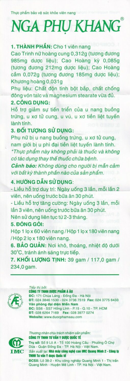 Nga phụ khang L/180 To á âu