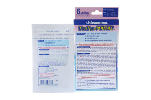 Dán hạ sốt Byebye Fever Sơ Sinh H/3gói*2lá Hồng Hisamitsu