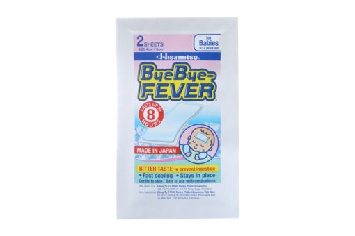 Dán hạ sốt Byebye Fever Sơ Sinh H/3gói*2lá Hồng Hisamitsu