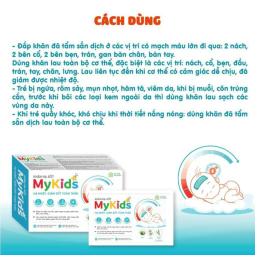 Khăn hạ sốt Mykids (H/4gói*6khăn) ích Nhân 2