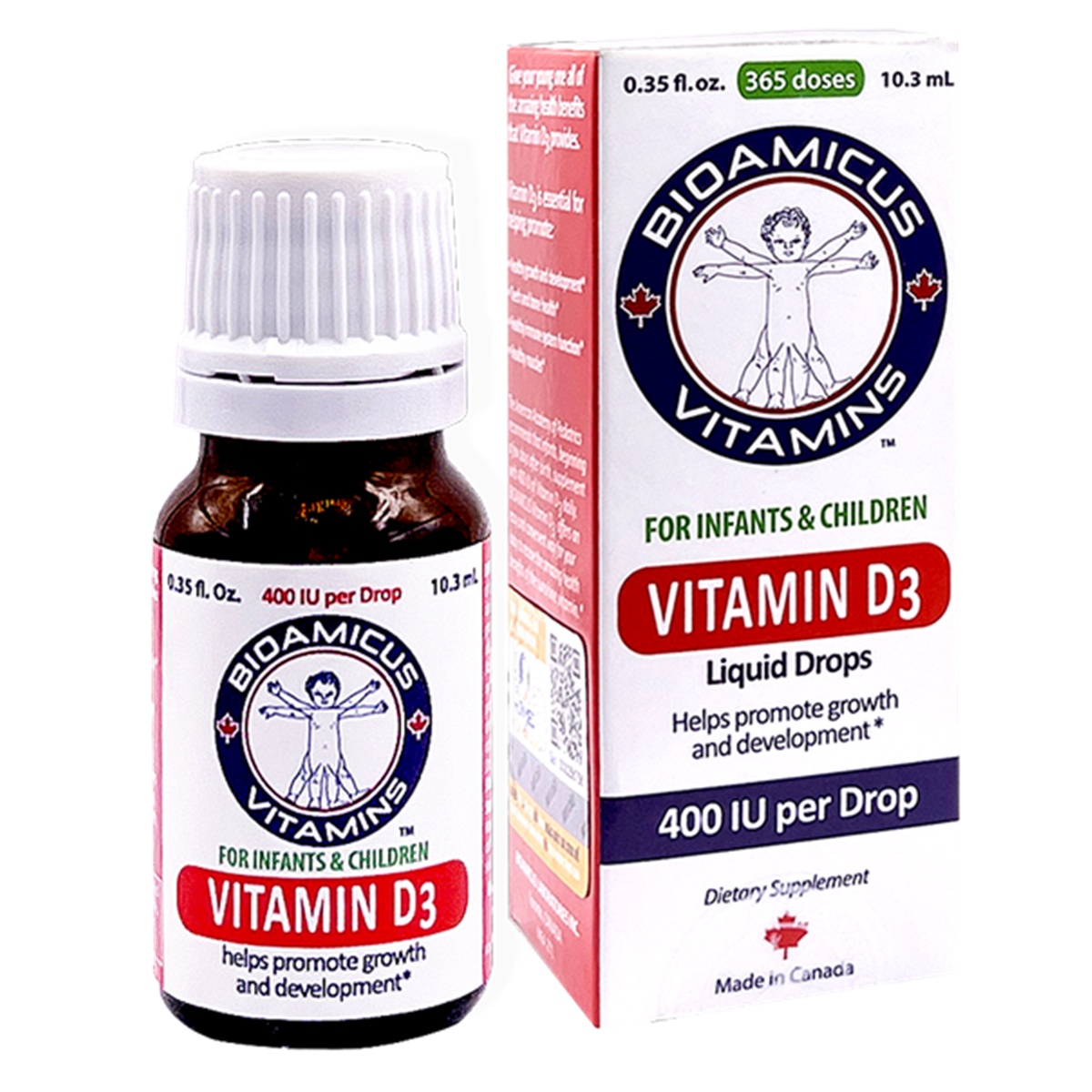 BioAmicus Vitamin D3 400IU 10.3ml Drops Canada