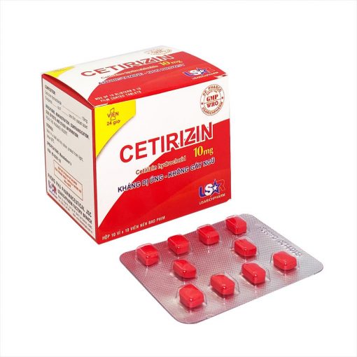 Cetirizin 10mg Đỏ (H/10*10v) Phong Phú