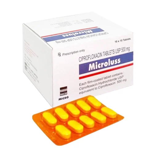 Ciprofloxacin 500mg (Microluss) (H/10*10v) ấn