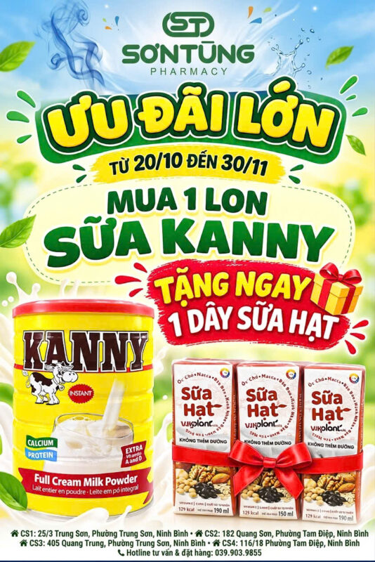 MUA 1 LON SỮA KANNY TẶNG NGAY 1 DÃY SỮA HẠT