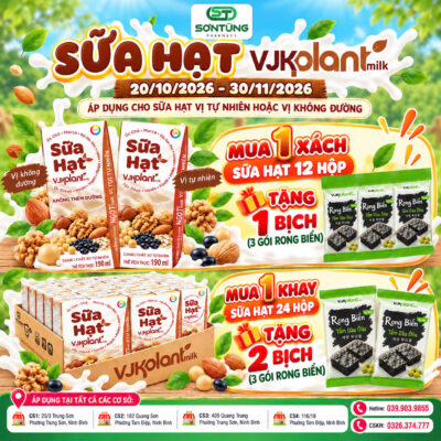 ƯU ĐÃI SỮA HẠT VJKOLANT NHẬN NGAY QUÀ TẶNG RONG BIỂN