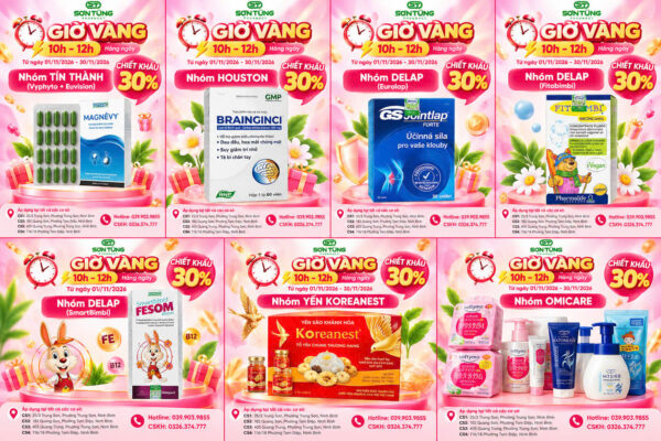 GIỜ VÀNG THÁNG 11 – GIẢM NGAY 30% TẠI NHÀ THUỐC SƠN TÙNG