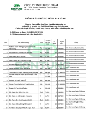 SƠN TÙNG PHARMACY TRIỂN KHAI CHƯƠNG TRÌNH “GIA TĂNG LỢI ÍCH” – MUA HÀNG NHẬN QUÀ HẤP DẪN